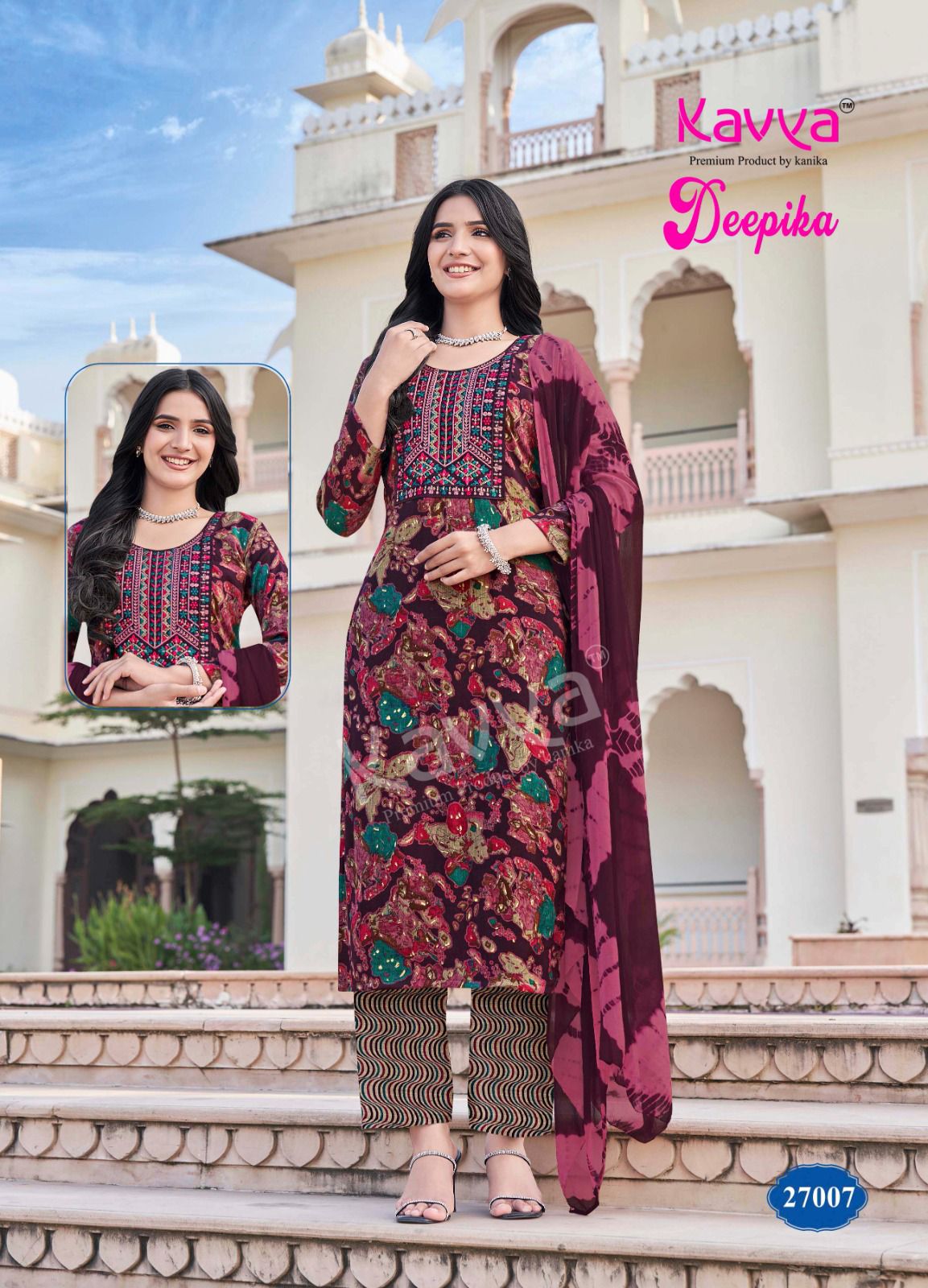 Deepika Vol 27 By Kavya Capsule Printed Kurti With Bottom Dupatta Wholesalers In Delhi
